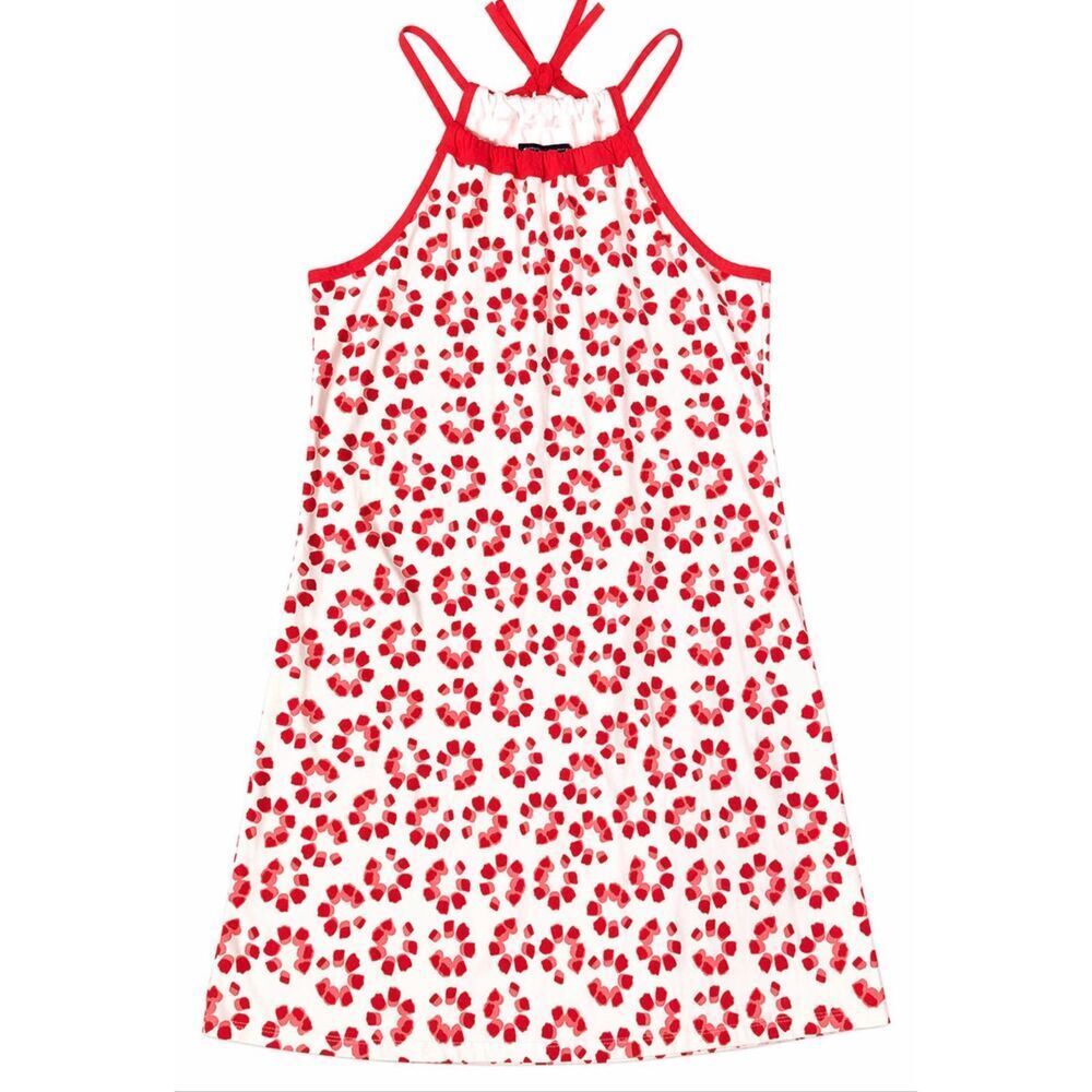 Duffield Lane Red White Floral Halter Shift Dress Womens Size Medium Summer